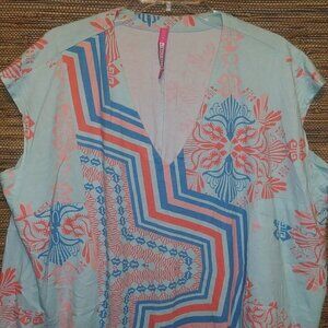 Plenty by Tracy Reese Coral Print Swim Coverup Dress P/S